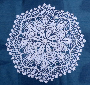 rose medallion crochet doily