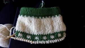 The beginning of Lollypop's Christmas Stocking.