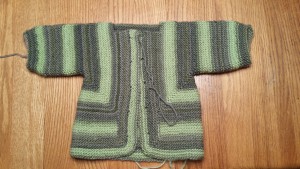 LP's sweater, nearly finished.