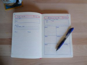 bullet journal daily and weekend planner pages